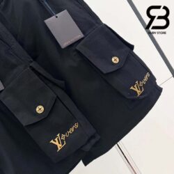 Quần LV Cotton Utility Cargo Shorts Màu Đen Lovers Best Quality