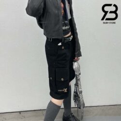 Quần LV Cotton Utility Cargo Shorts Màu Đen Lovers Best Quality