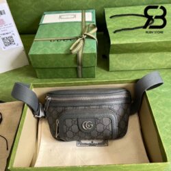 Túi Gucci Mini Ophidia Belt Bag Xám Đen Supreme Best Quality