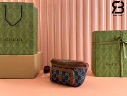 Túi Gucci Small Belt Bag With Interlocking G Supreme Denim Best Quality