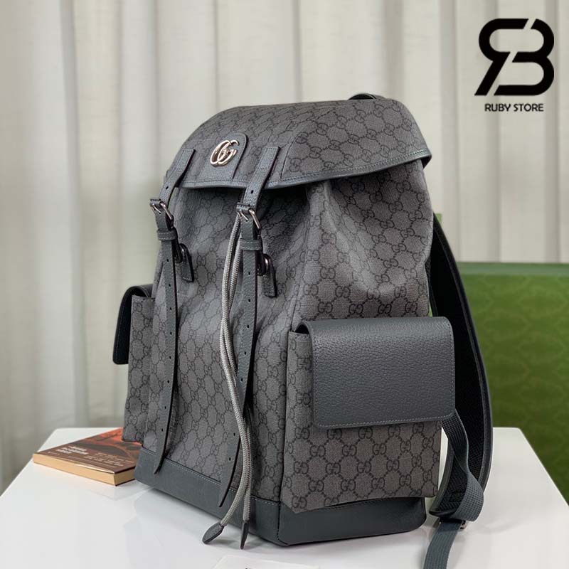 Ba Lô Gucci Ophidia Meidum Backpack Xám Đen GG Supreme 40CM Best Quality