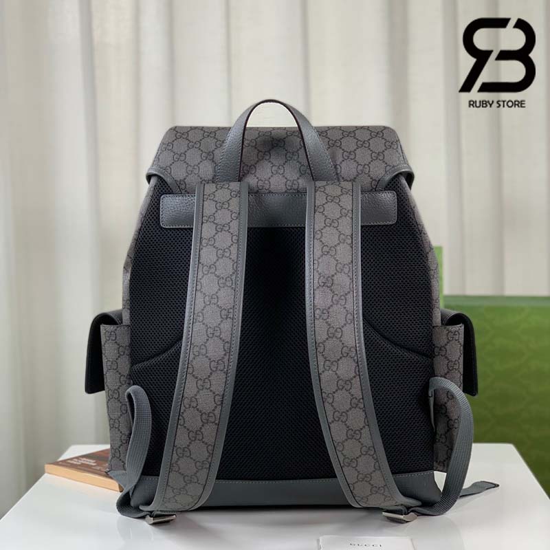 Ba Lô Gucci Ophidia Meidum Backpack Xám Đen GG Supreme 40CM Best Quality