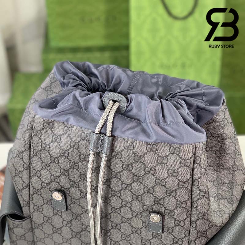 Ba Lô Gucci Ophidia Meidum Backpack Xám Đen GG Supreme 40CM Best Quality