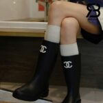 Giày Chanel High Rubber Rain Boot Đen Best Quality