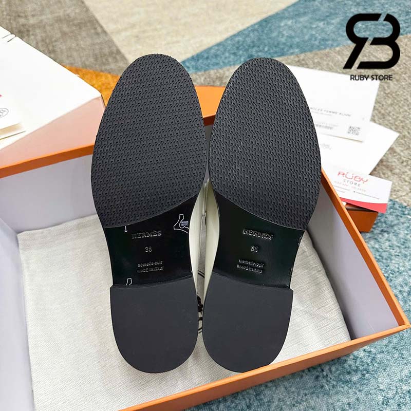 Giày Hermes Impact Loafer Blanc De Paris Calfskin Best Quality