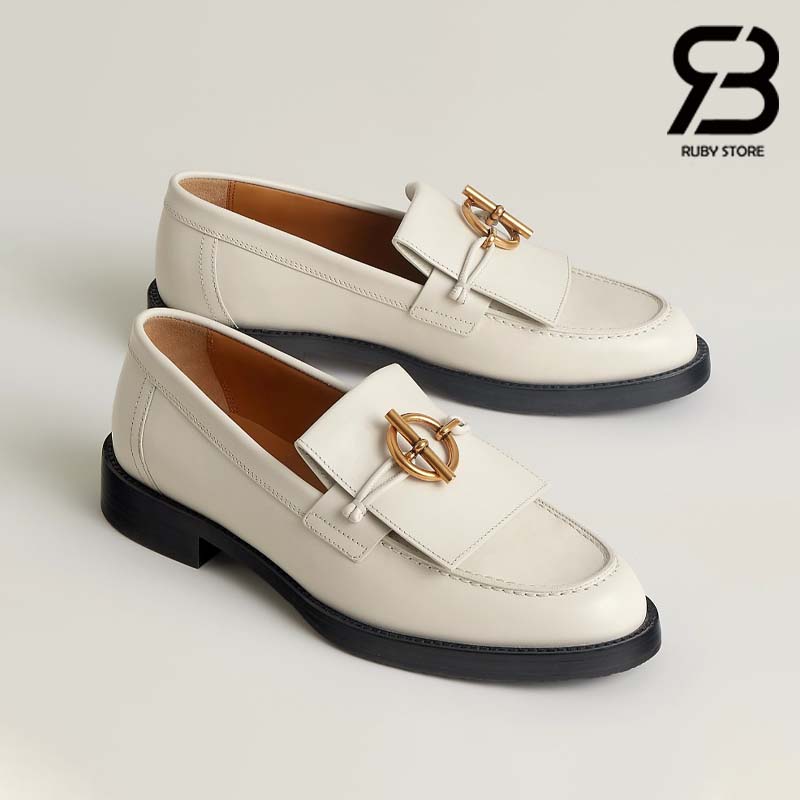 giay-hermes-impact-loafer-blanc-de-paris-calfskin-best-quality Giày Hermes Impact Loafer Blanc De Paris Calfskin Best Quality