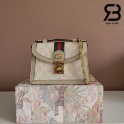 Túi Gucci Ophidia Mini Shoulder Bag Trắng Beige GG Supreme Best Quality