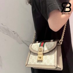 Túi Gucci Ophidia Mini Shoulder Bag Trắng Beige GG Supreme Best Quality
