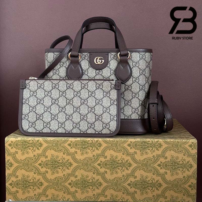 Túi Gucci Ophidia Mini Tote Bag Beige Ebony Supreme Best Quality