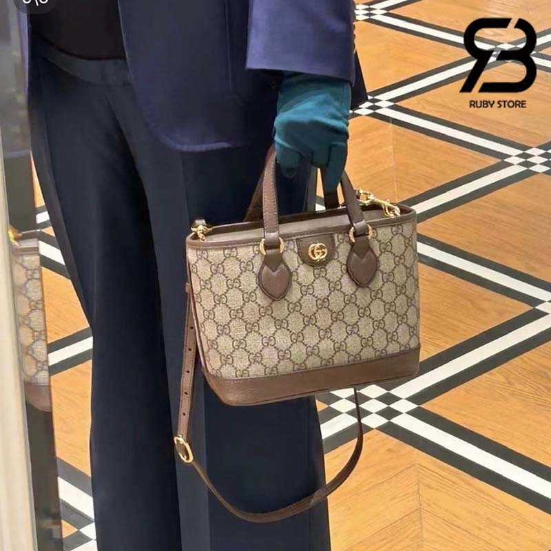 Túi Gucci Ophidia Mini Tote Bag Beige Ebony Supreme Best Quality