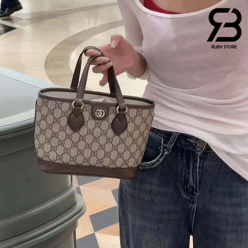 Túi Gucci Ophidia Mini Tote Bag Beige Ebony Supreme Best Quality