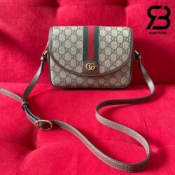 Túi Gucci Ophidia Small Shoulder Bag Beige Ebony GG Supreme Nâu Best Quality
