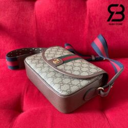 Túi Gucci Ophidia Small Shoulder Bag Beige Ebony GG Supreme Nâu Best Quality