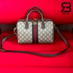 Túi Gucci Ophidia Small Top Handle Bag Beige Ebony GG Supreme Nâu Be Best Quality