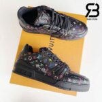 Giày Louis Vuitton x Takashi Murakami LV Trainer Black Multicolor Monogram Best Quality
