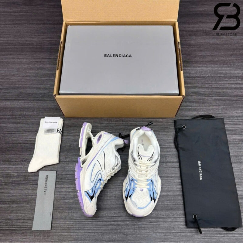 Giày Balenciaga X-Pander White Purple Blue Trắng Tím Xanh