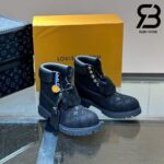 Giày Louis Vuitton x Timberland 6-In Ankle Boot Đen Monogram Best Quality