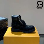 Giày Louis Vuitton x Timberland 6-In Ankle Boot Đen Monogram Best Quality