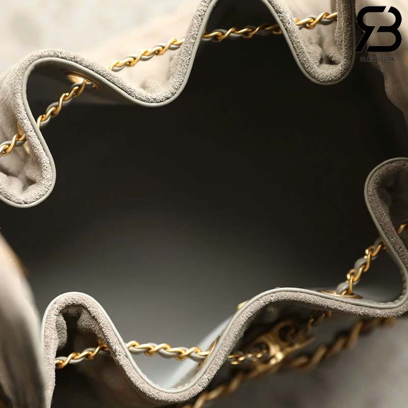 Túi Chanel 25 Small Handbag Màu Xám Da Lộn 30CM Best Pháp