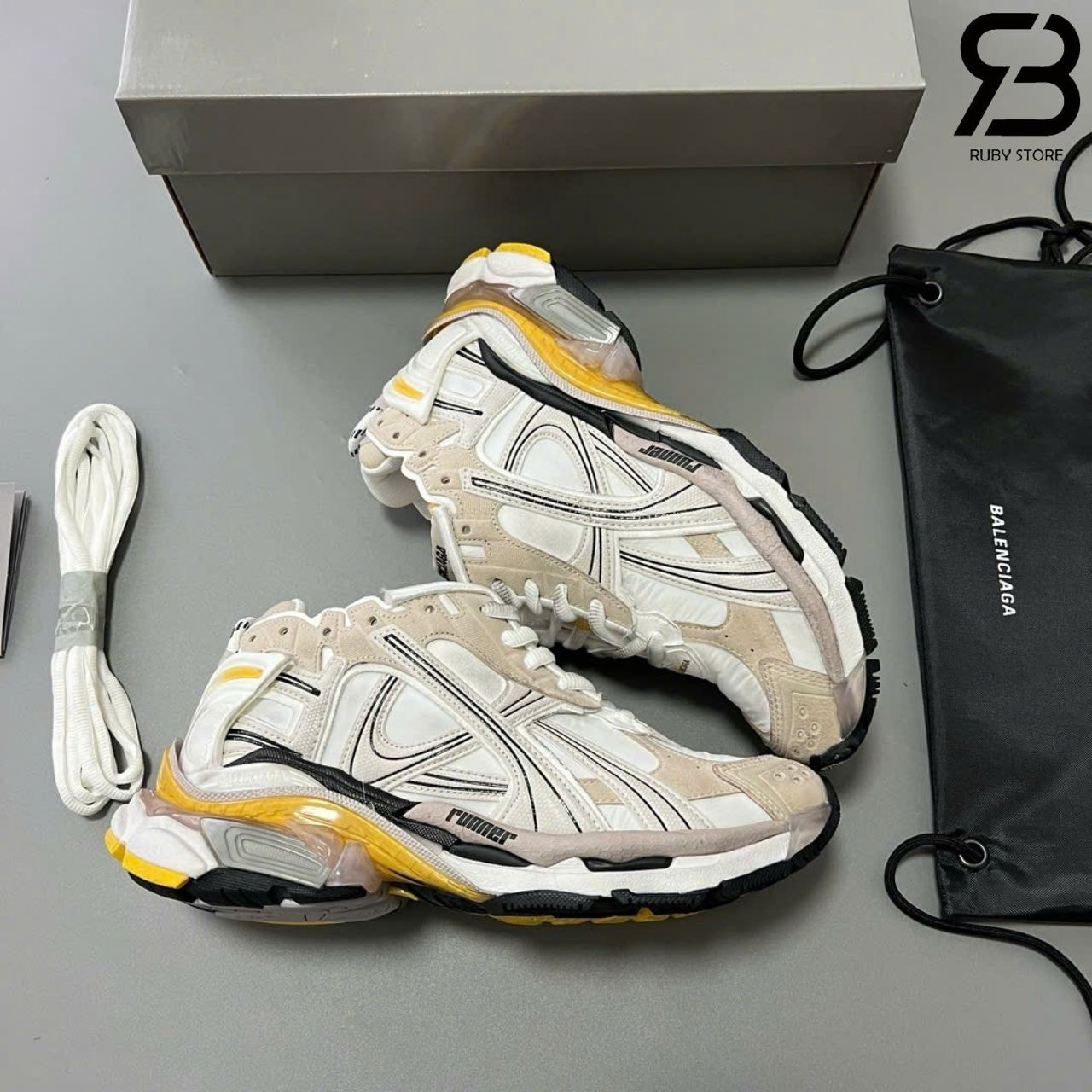 Giày Balenciaga Runner Beige Yellow Black Be Vàng Đen