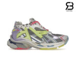 Giày Balenciaga Runner Leather Free Grey Light Purple Neon Yellow White