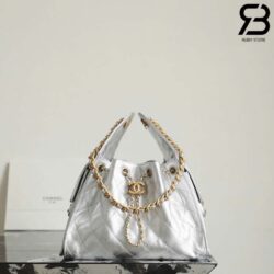 Túi Chanel 25 Small Handbag Silver Caviar 30CM Màu Bạc Best Quality