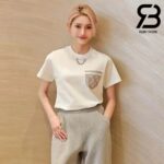 Áo Thun LV Monogram Pocket T-Shirt White Grey Màu Trắng Xám Best Quality