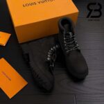 Giày Louis Vuitton x Timberland Ankle Boot Sneaker in Black Màu Đen Best Quality