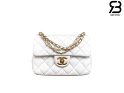 Túi Chanel 24P Mini Flap Bag White Lambskin Màu Trắng GHW 17CM Best Sale