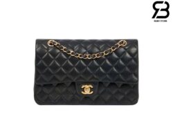 Túi Chanel Classic Medium Black Lambskin Màu Đen GHW 25.5CM Best Sale