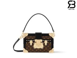 Túi LV Petite Malle Monogram Canvas Màu Đen Nâu 20CM Best Quality