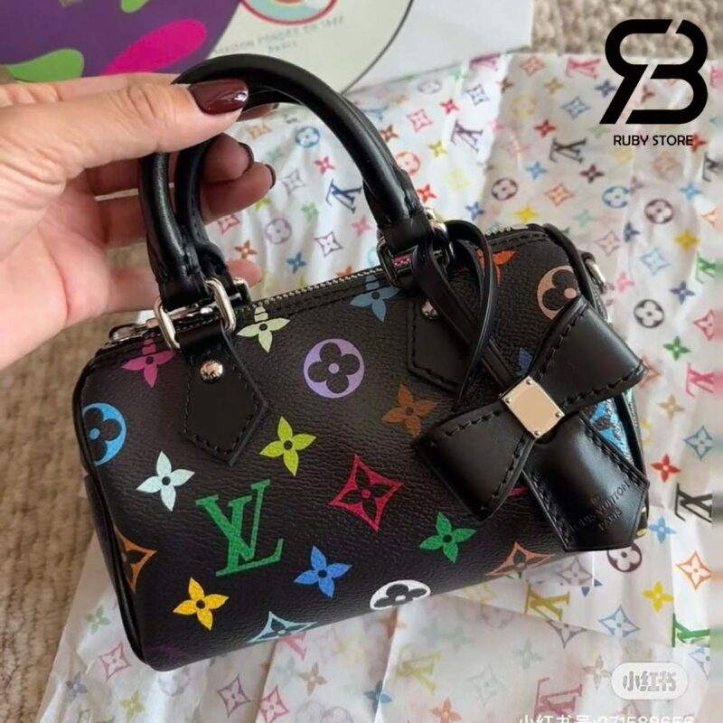Túi LV x TM Nano Speedy Multicolor Black Monogram Màu Đen 16CM Best Quality