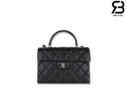 Túi Chanel 24P Kelly Medium Flap Bag Top Handle Màu Đen GHW 25CM Best Quality