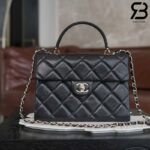 Túi Chanel 24P Kelly Medium Flap Bag Top Handle Màu Đen GHW 25CM Best Pháp
