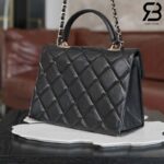 Túi Chanel 24P Kelly Medium Flap Bag Top Handle Màu Đen GHW 25CM Best Pháp