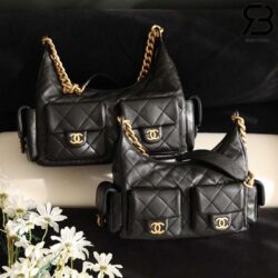 Túi Chanel 25 Maxi Hobo Bag Black Lambskin Màu Đen 35CM Best Quality