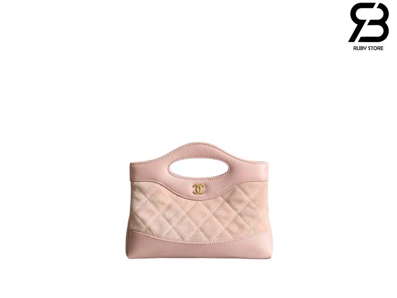 tui-chanel-31-nano-bag-pink-suede-ghw-best-quality Túi Chanel 31 Nano Bag Pink Suede Màu Hồng Da Lộn 20.5CM GHW Best Quality