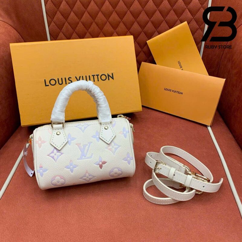 Túi LV Nano Speedy Monogram Empreinte Dream Cream Màu Kem 16CM Best Quality
