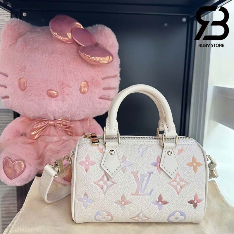 Túi LV Nano Speedy Monogram Empreinte Dream Cream Màu Kem 16CM Best Quality