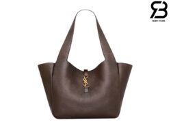 Túi YSL Le 5 À 7 Bea In Grained Leather Marron Foncé Màu Nâu Sẫm 50CM Best Quality