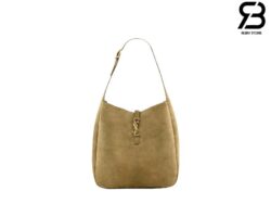 Túi YSL Le 5 À 7 Supple Large In Suede Barely Green Màu Xanh 30CM Best Quality
