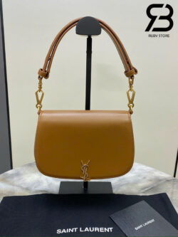 Túi YSL Mini Voltaire Top Handle Bag In Box Calfskin Leather DK Toffee Màu Nâu 21CM Best Quality