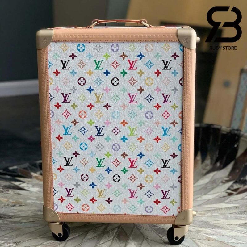 Vali LV x TM Rolling Trunk White Multicolor Monogram Màu Trắng Best Quality