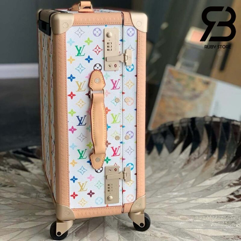 Vali LV x TM Rolling Trunk White Multicolor Monogram Màu Trắng Best Quality