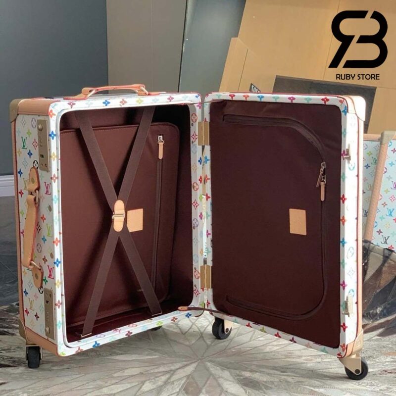 Vali LV x TM Rolling Trunk White Multicolor Monogram Màu Trắng Best Quality