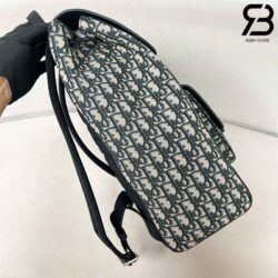 Ba Lô Dior Saddle Backpack With Flap Black Beige Oblique Jacquard 41CM Best Quality