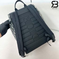 Ba Lô Dior Saddle Backpack With Flap Black Beige Oblique Jacquard 41CM Best Quality