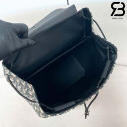 Ba Lô Dior Saddle Backpack With Flap Black Beige Oblique Jacquard 41CM Best Quality