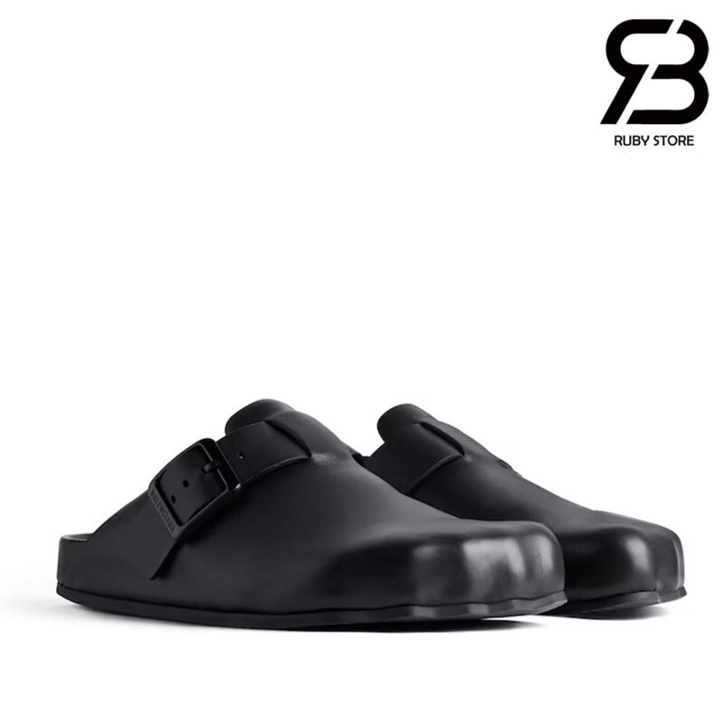 Dép Balenciaga Sunday Mule In Black Calfskin Màu Đen Best Quality