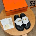 Dép Hermes Empire Sandal Blanc Calfskin Màu Trắng Đen Best Pháp